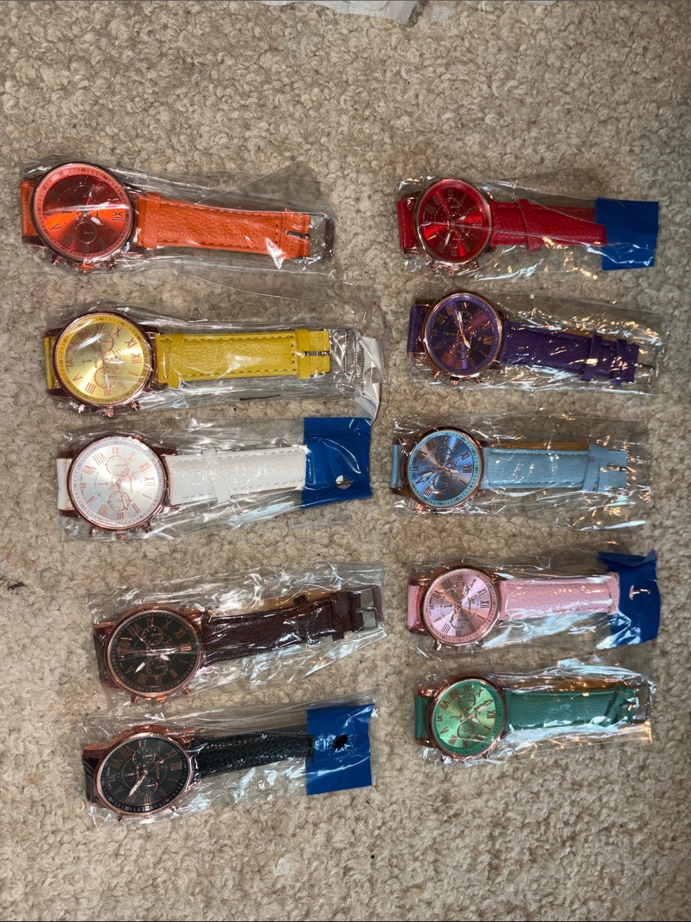 Assorted Fashion Leather-Like Strap Watches - Multiple Colors